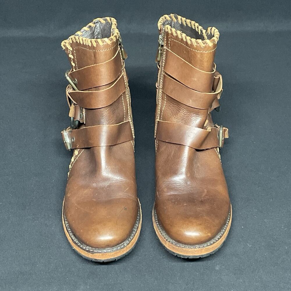 Liberty Black Womens 8.5 Ankle Boots Brown Leather LB711354 Soles Need Repair - Picture 11 of 14
